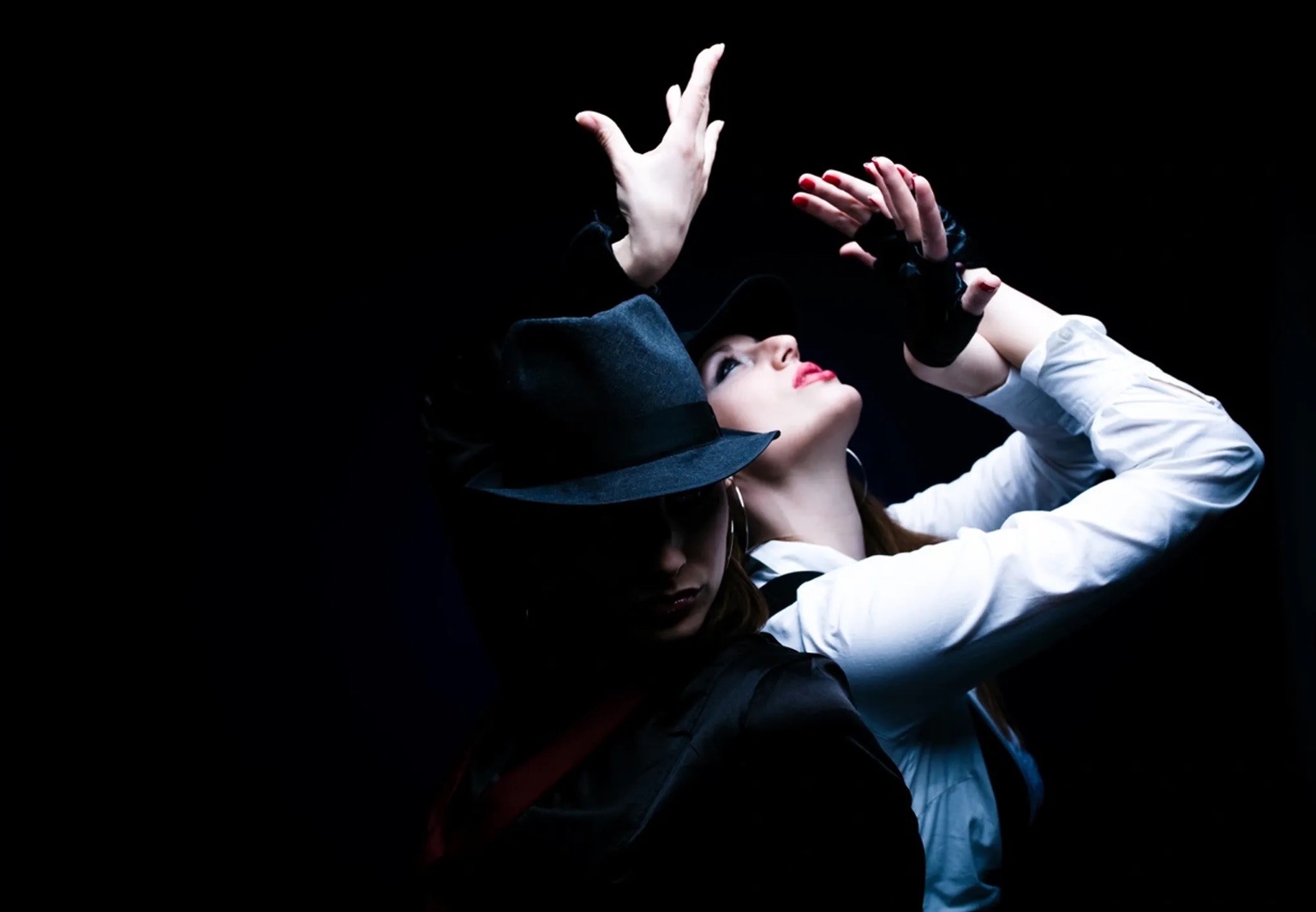 Dancers under lights